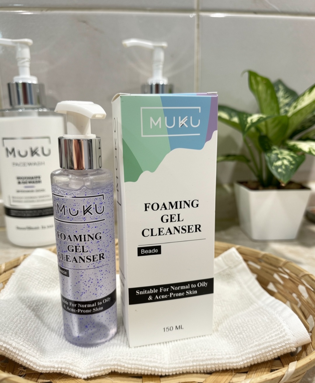 MUKU Foaming Gel Cleanser with Beads 150ml | For Oily & Acne-Prone Skin