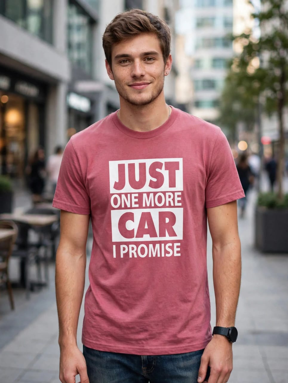 Just One More Car I Promise T-Shirt - Funny Car Lover Tee - Dusty Rose