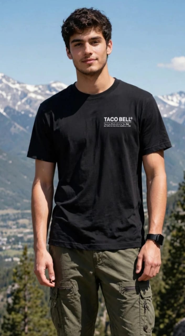 TACO BELL Official Uniform Oversized T-Shirt - Black Premium Cotton