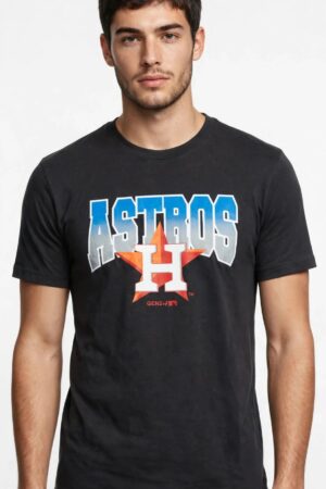 ASTROS H Star Graphic T-Shirt - Vintage Baseball Oversized Tee