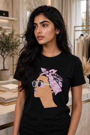 Chic Girl Graphic Oversized T-Shirt - Black | Premium Streetwear