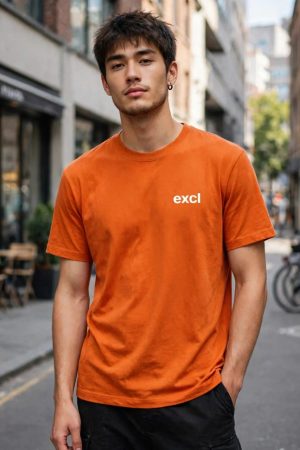 Excl Signature T-Shirt For Men - Burnt Orange | Minimal Streetwear Tee