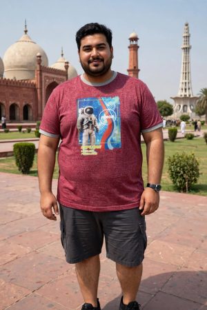 FOROR Explore Limitless Possibilities Astronaut Graphic Ringer T-Shirt - Maroon
